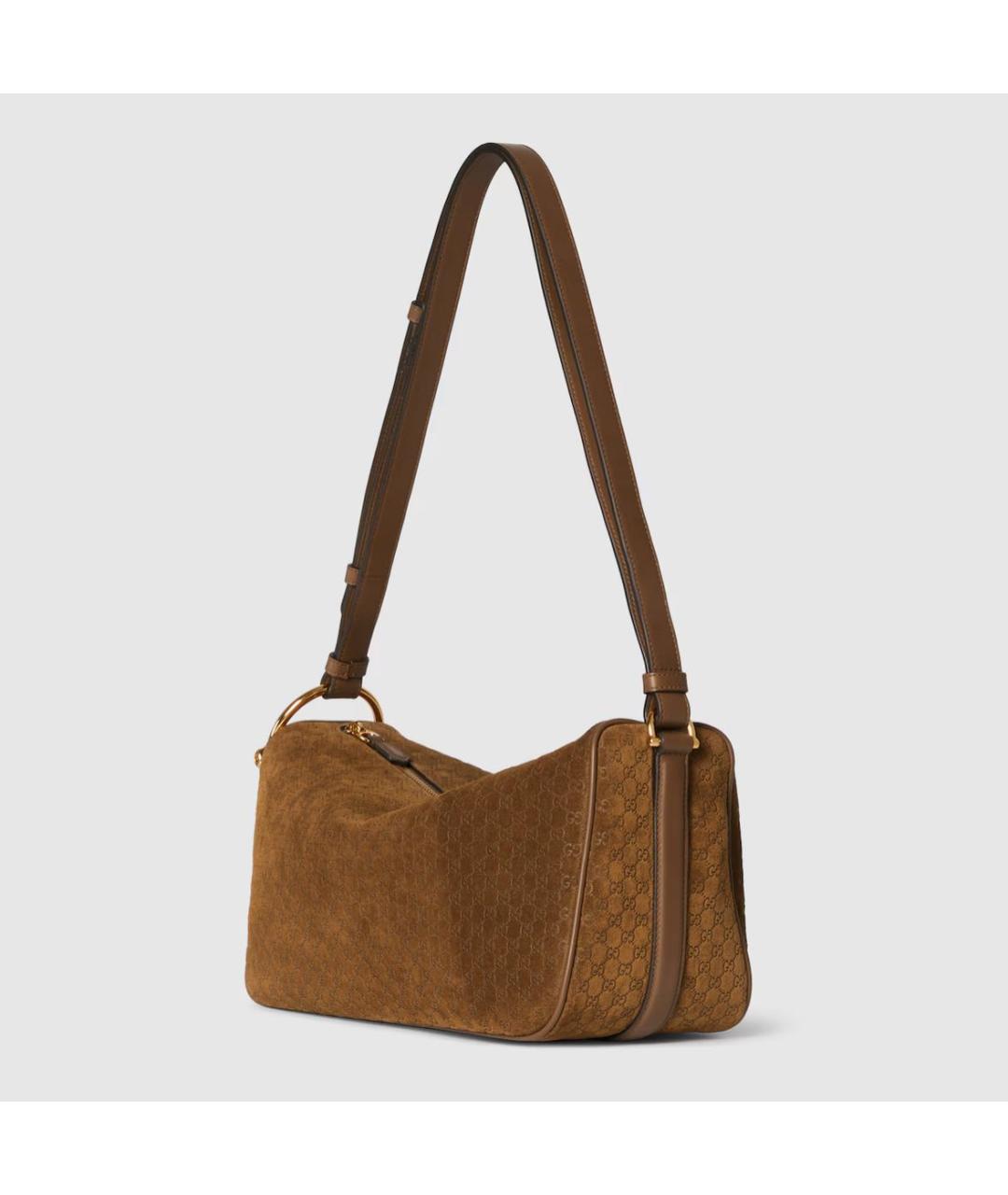 GUCCI Коричневая кожаная сумка с короткими ручками, фото 2