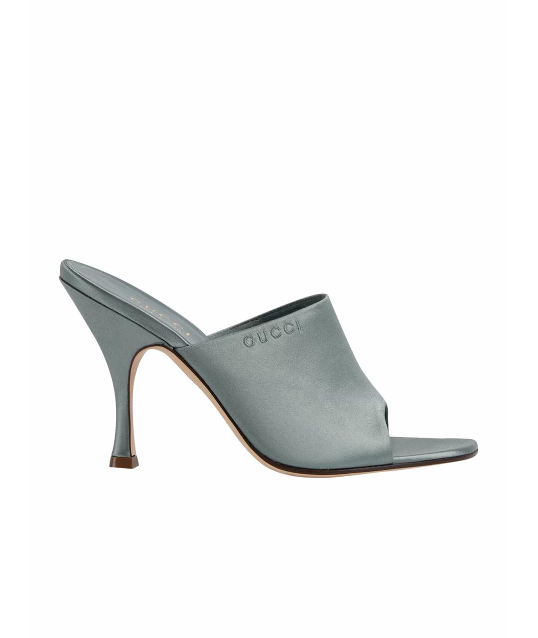 GUCCI Бирюзовые мюли, фото 1