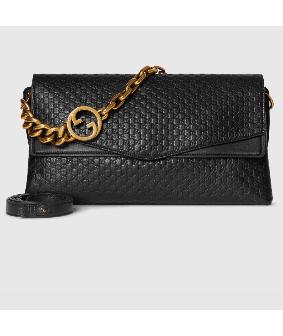 GUCCI Черная кожаная сумка с короткими ручками, фото 4