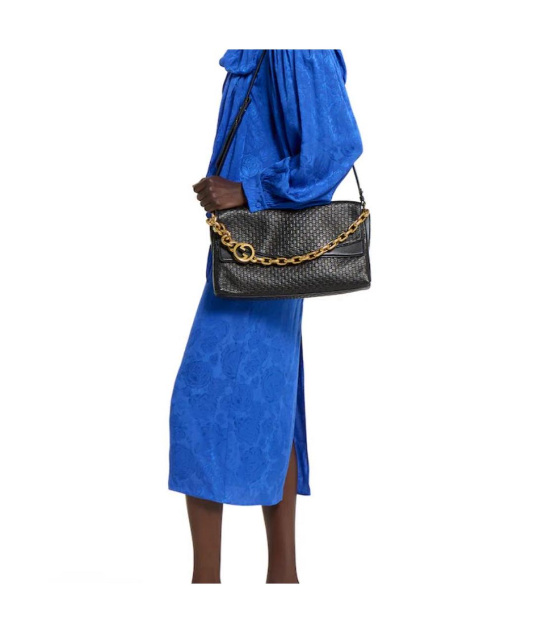 GUCCI Черная кожаная сумка с короткими ручками, фото 3