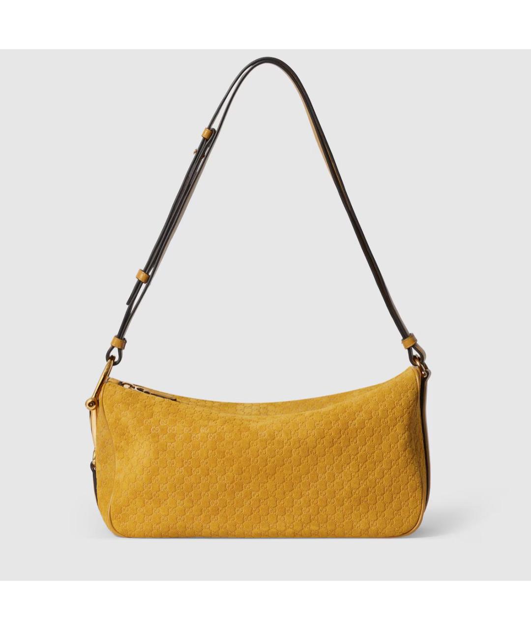 GUCCI Желтая кожаная сумка с короткими ручками, фото 6