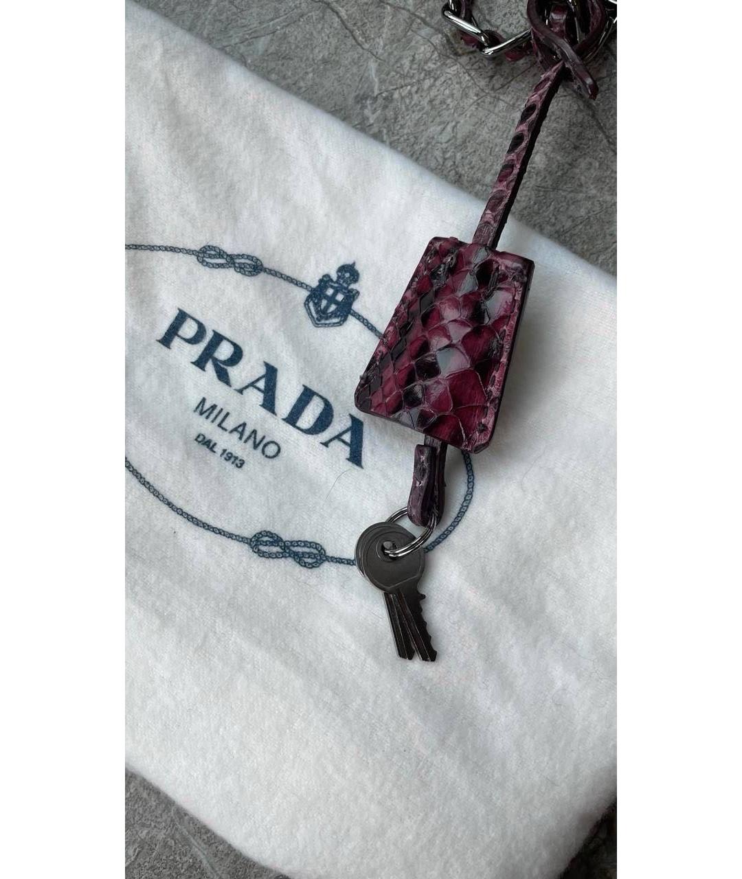 PRADA Бордовая меховая сумка через плечо, фото 7