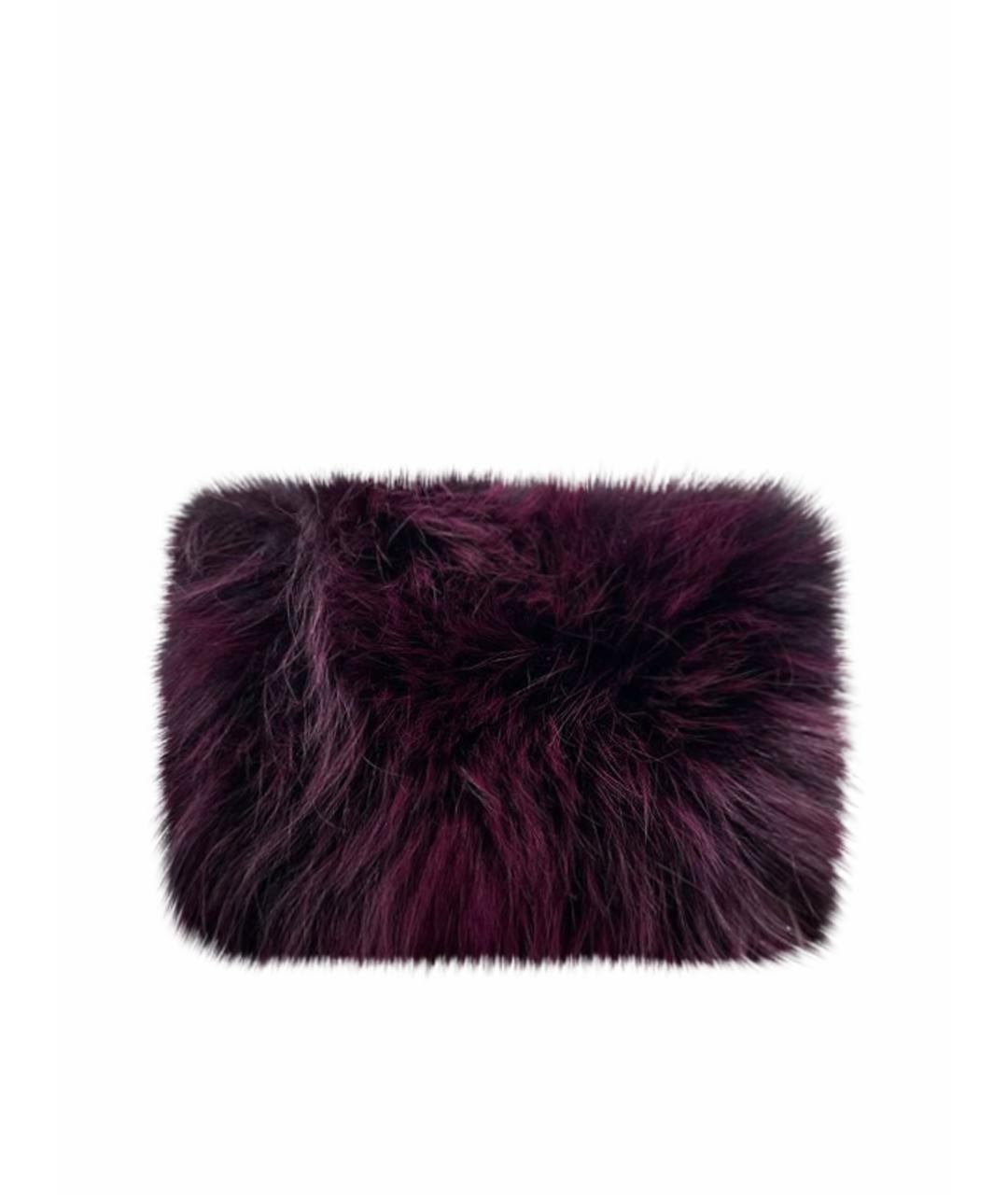 PRADA Бордовая меховая сумка через плечо, фото 1