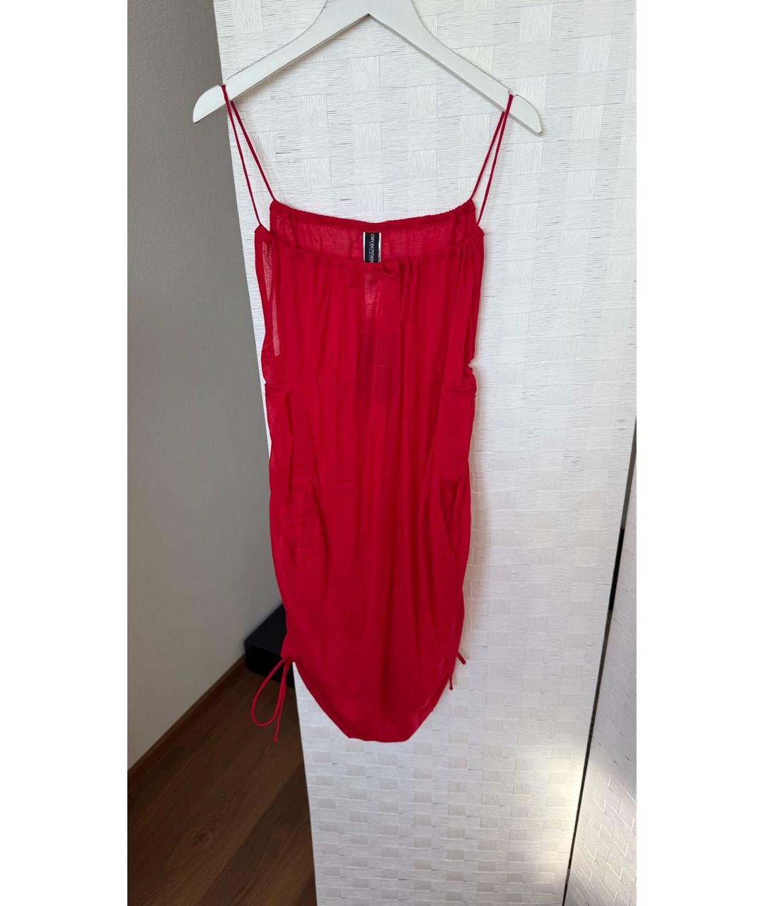 EMPORIO ARMANI Красная хлопковая туника, фото 7