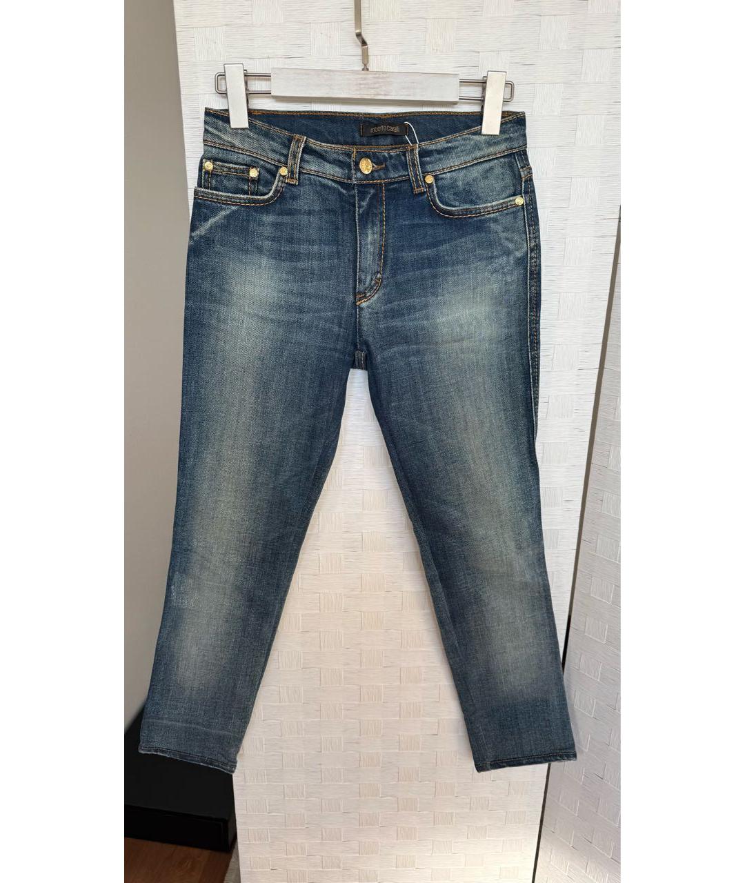ROBERTO CAVALLI Синие хлопковые джинсы слим, фото 6