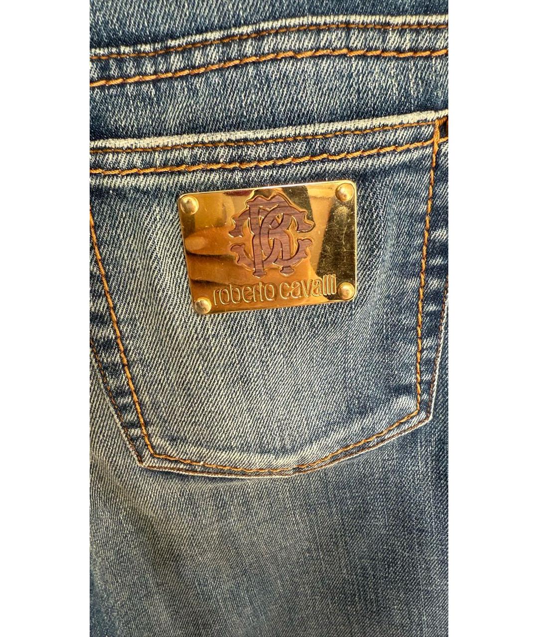 ROBERTO CAVALLI Синие хлопковые джинсы слим, фото 3