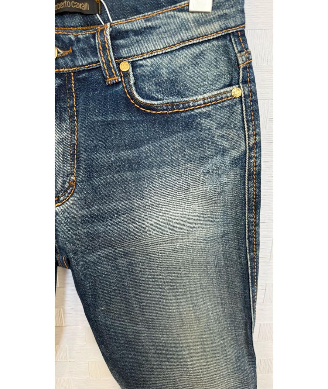 ROBERTO CAVALLI Синие хлопковые джинсы слим, фото 5