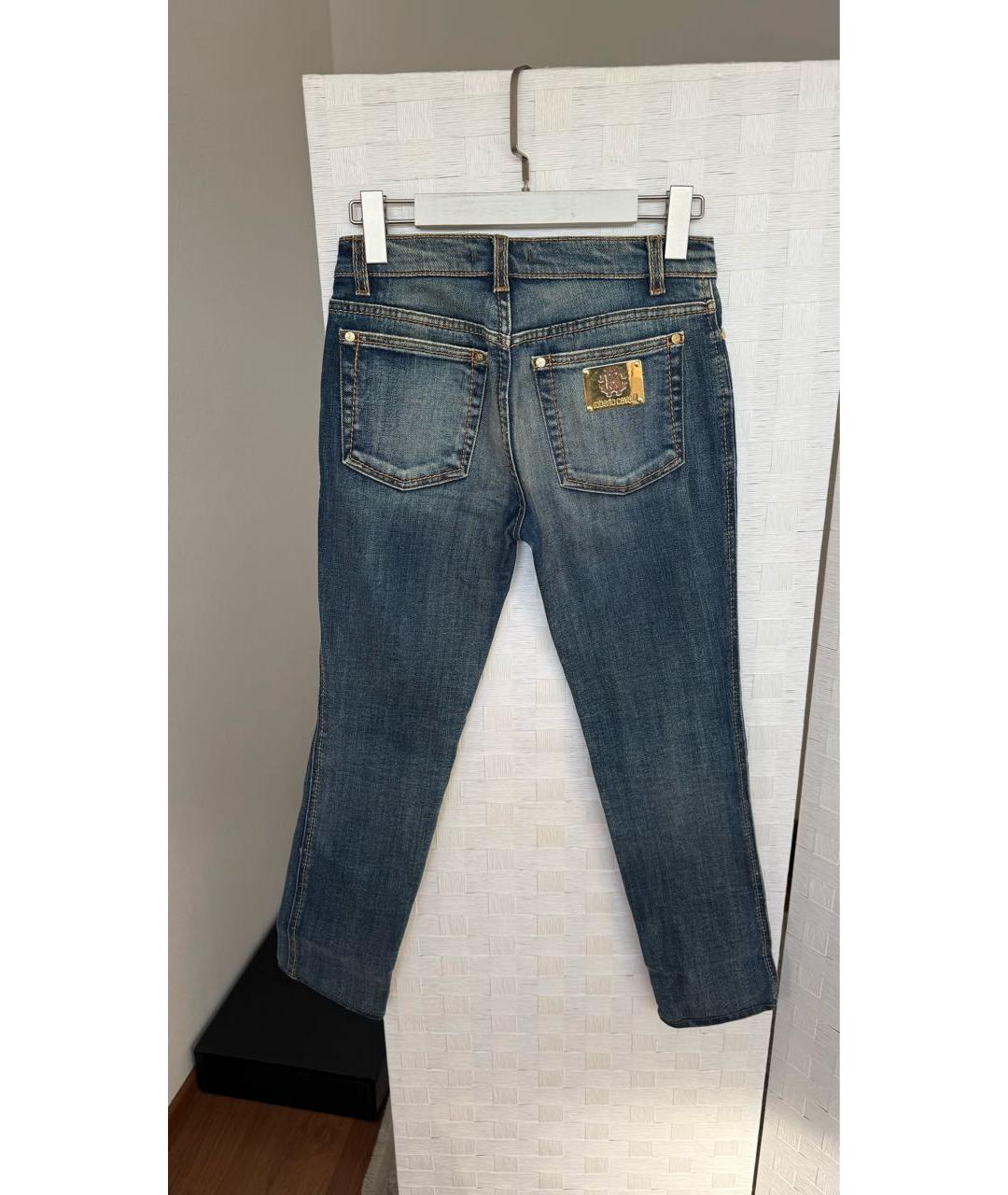 ROBERTO CAVALLI Синие хлопковые джинсы слим, фото 2