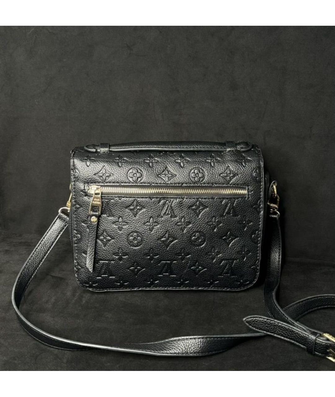 LOUIS VUITTON Черная кожаная сумка через плечо, фото 3