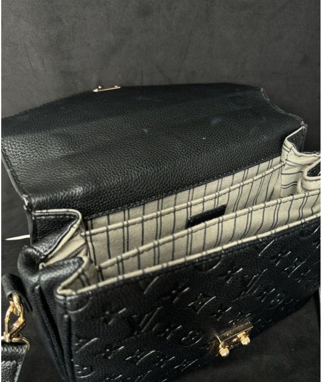 LOUIS VUITTON Черная кожаная сумка через плечо, фото 7