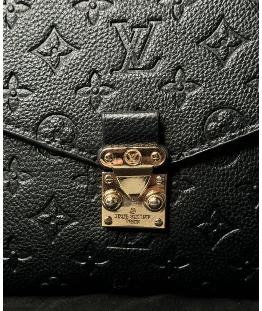 LOUIS VUITTON Черная кожаная сумка через плечо, фото 5