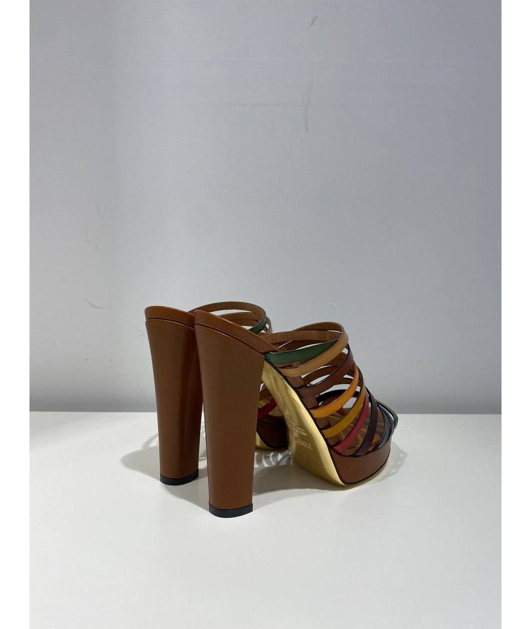 FENDI Мульти кожаные босоножки, фото 3