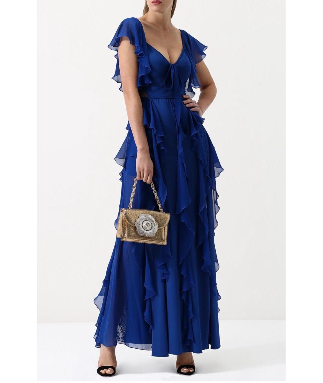 ELIE SAAB Синее вискозное вечернее платье, фото 5