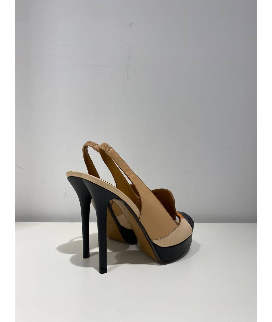 FENDI Бежевые кожаные туфли, фото 3