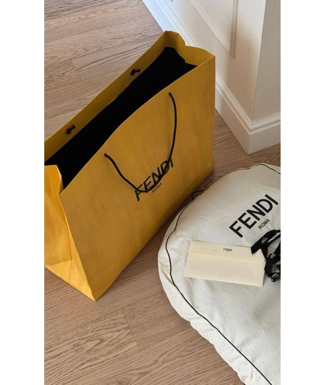 FENDI Черный полиэстеровый пуховик, фото 7