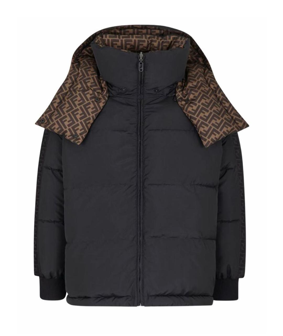 FENDI Черный полиэстеровый пуховик, фото 1