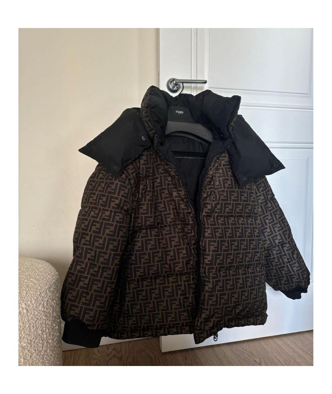 FENDI Черный полиэстеровый пуховик, фото 6