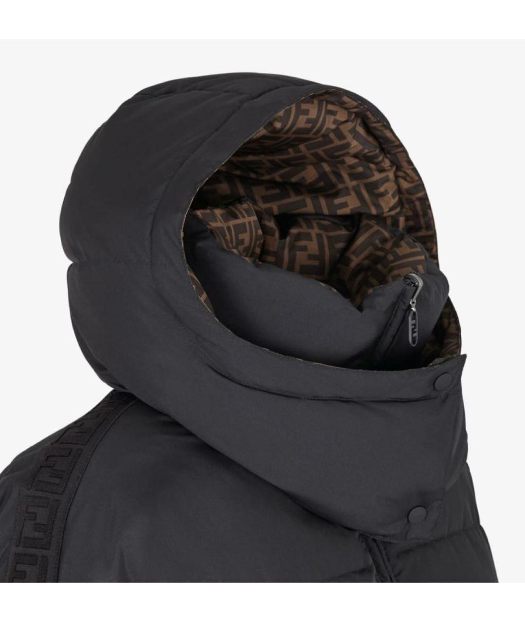 FENDI Черный полиэстеровый пуховик, фото 3