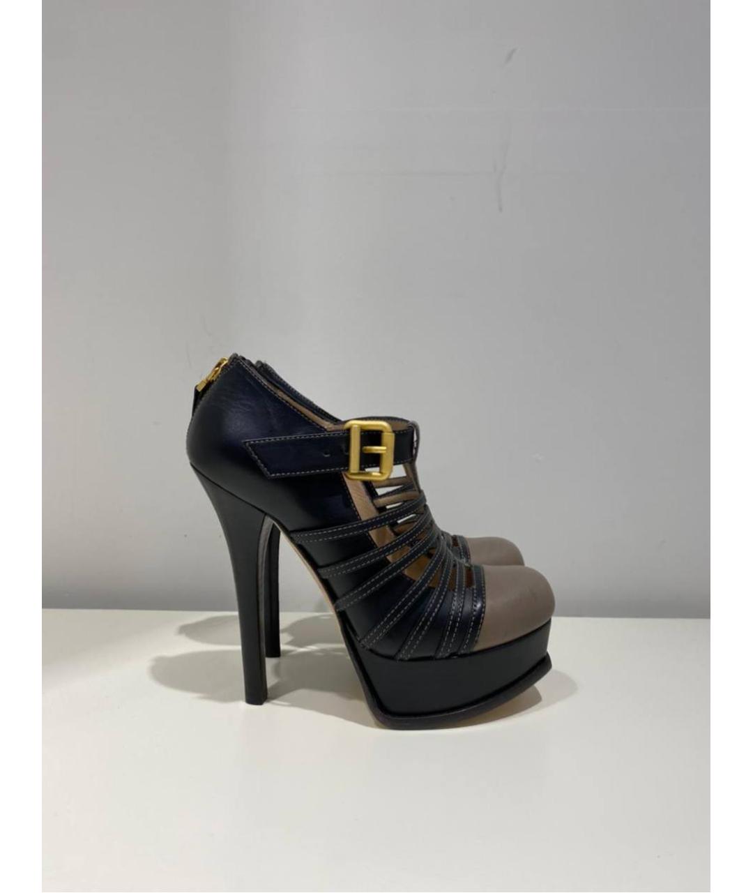 FENDI Черные кожаные туфли, фото 4