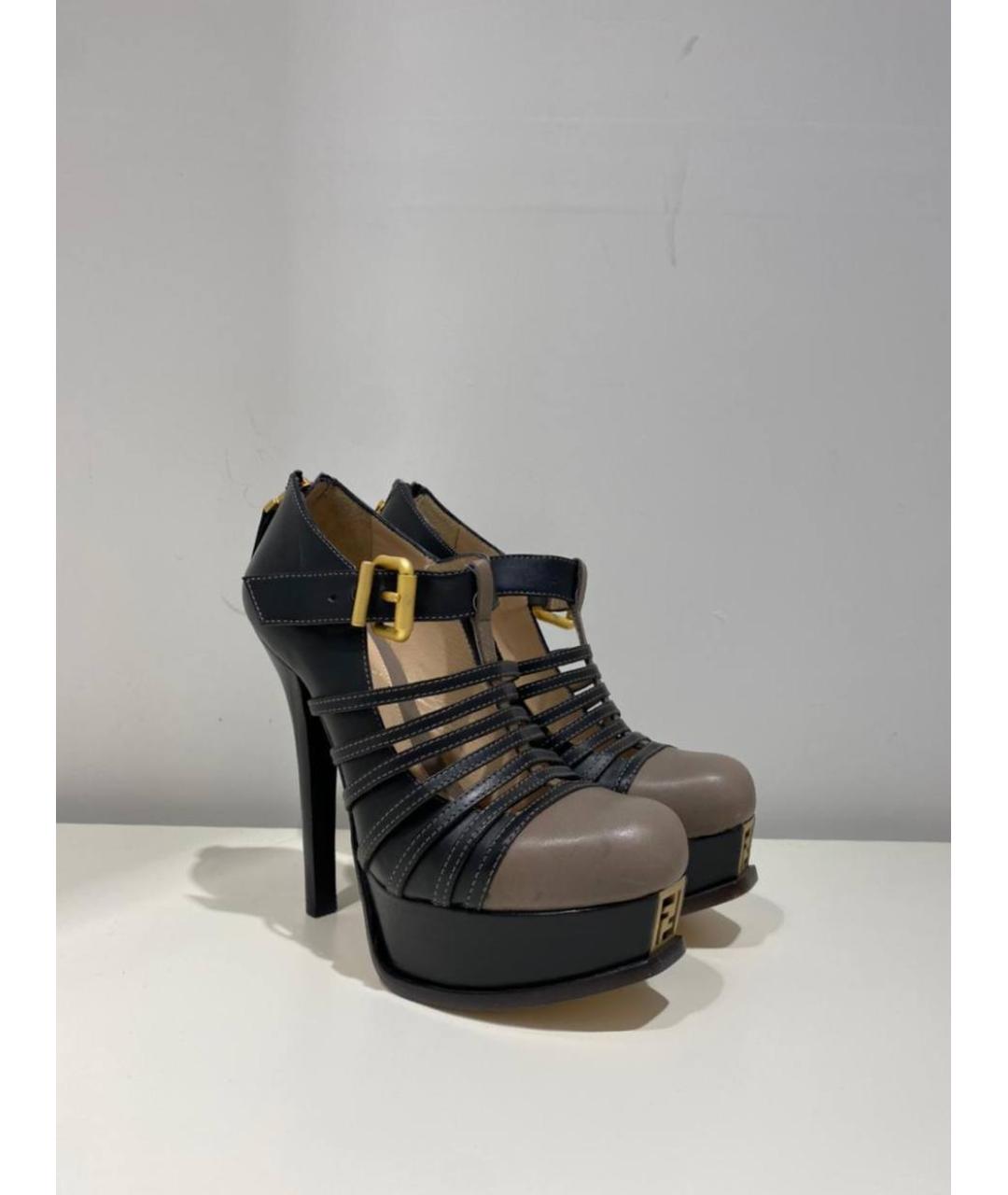 FENDI Черные кожаные туфли, фото 2