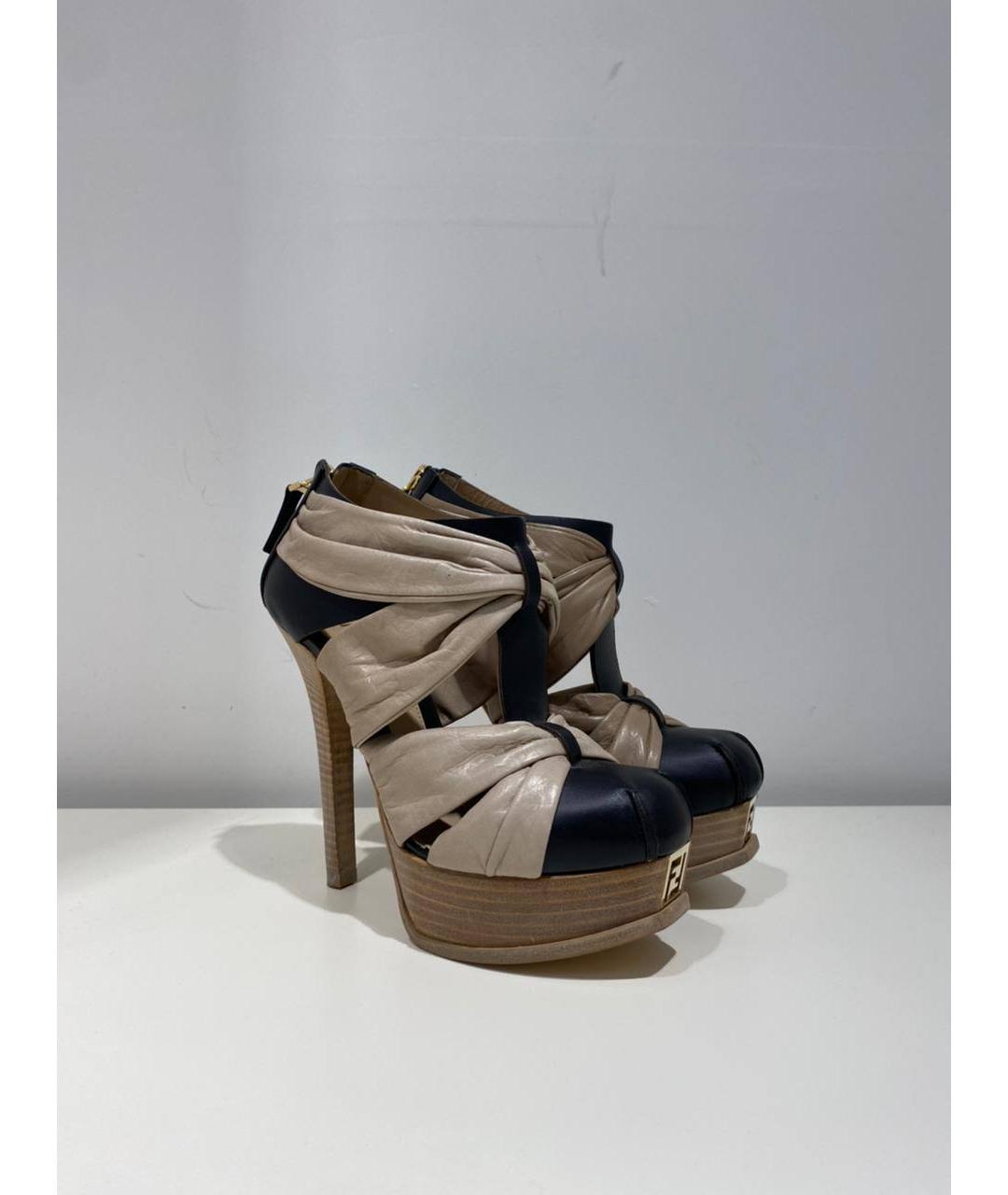 FENDI Бежевые кожаные туфли, фото 2