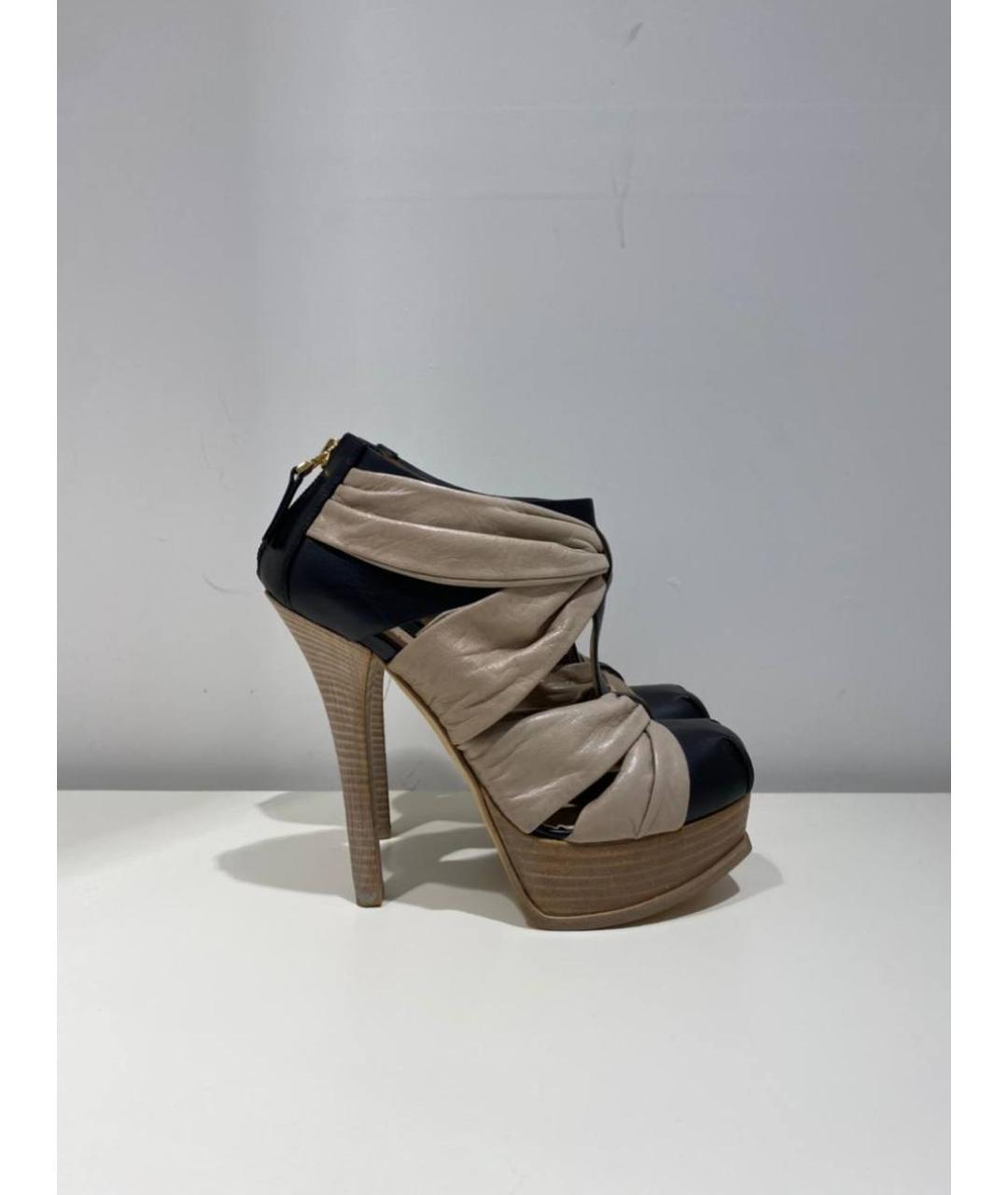 FENDI Бежевые кожаные туфли, фото 4