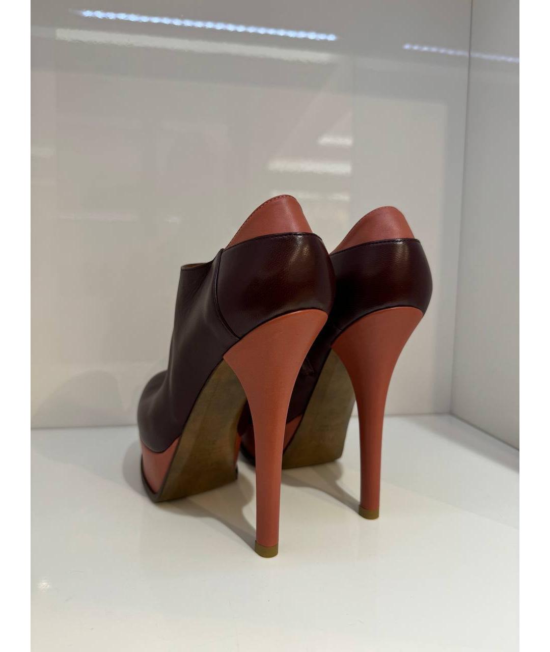 FENDI Коричневые кожаные ботильоны, фото 3