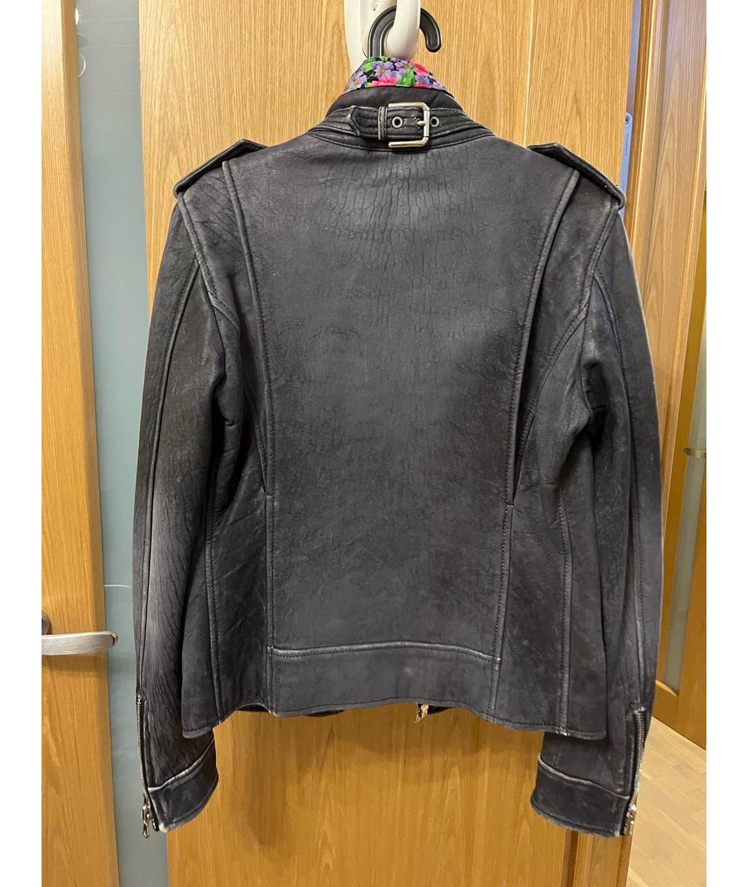 DOLCE&GABBANA Серый кожаный жакет/пиджак, фото 2