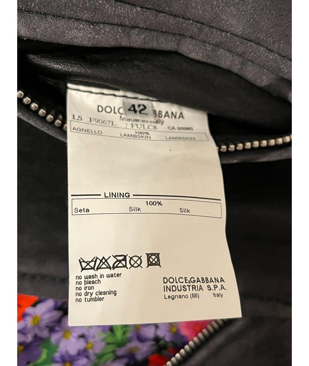 DOLCE&GABBANA Серый кожаный жакет/пиджак, фото 3