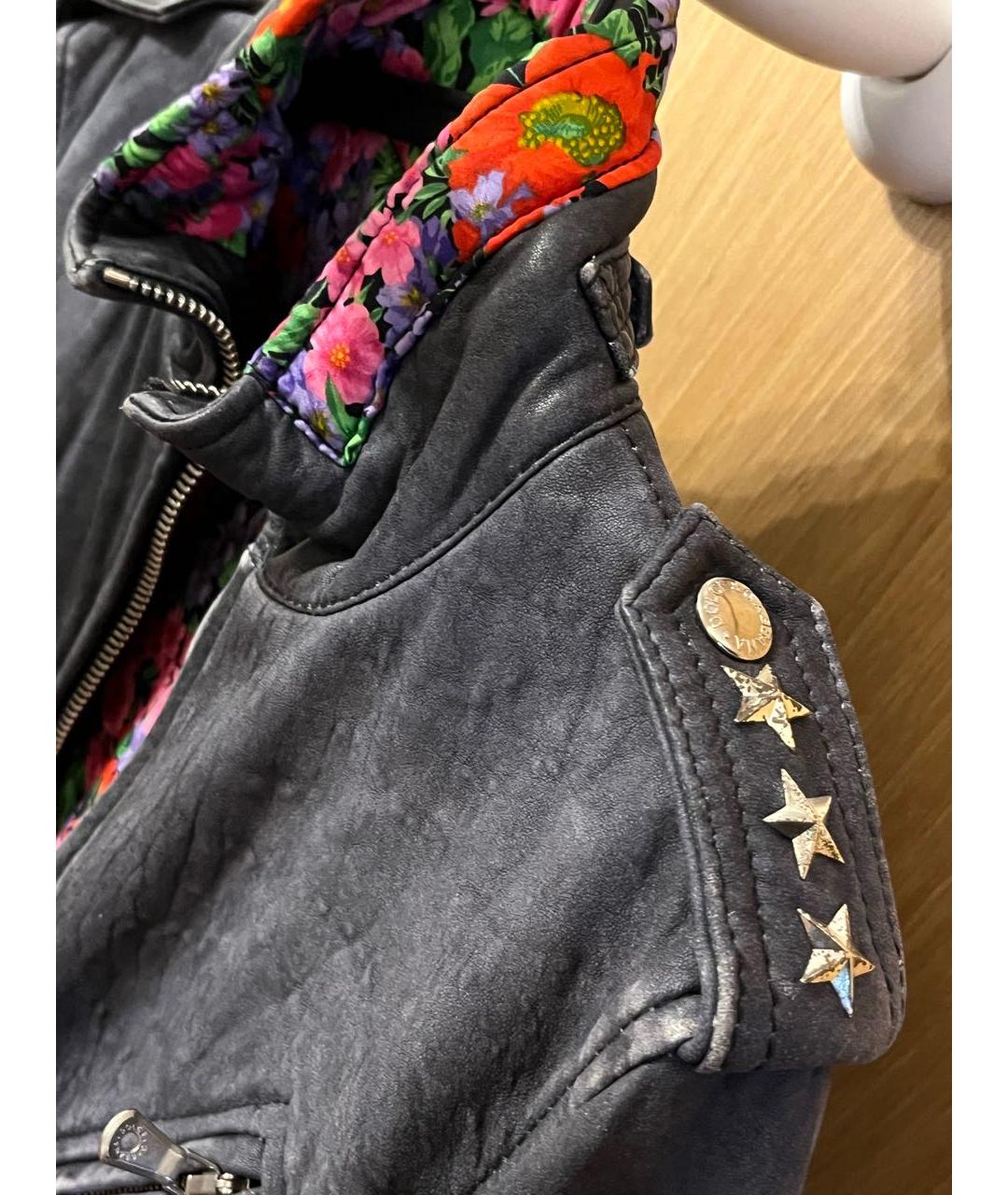 DOLCE&GABBANA Серый кожаный жакет/пиджак, фото 4