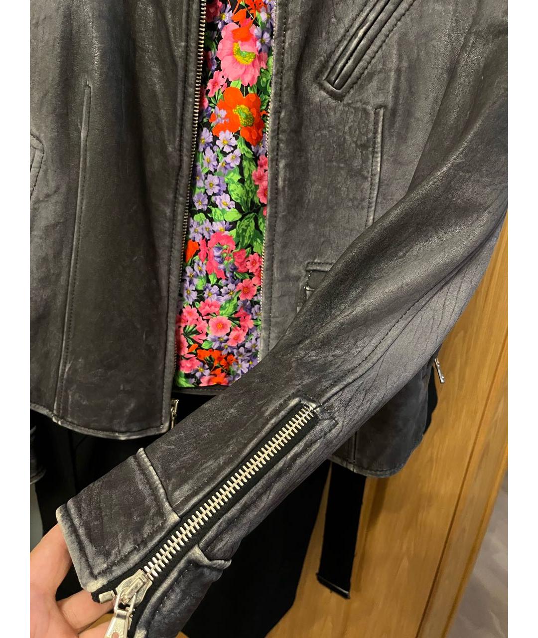 DOLCE&GABBANA Серый кожаный жакет/пиджак, фото 6