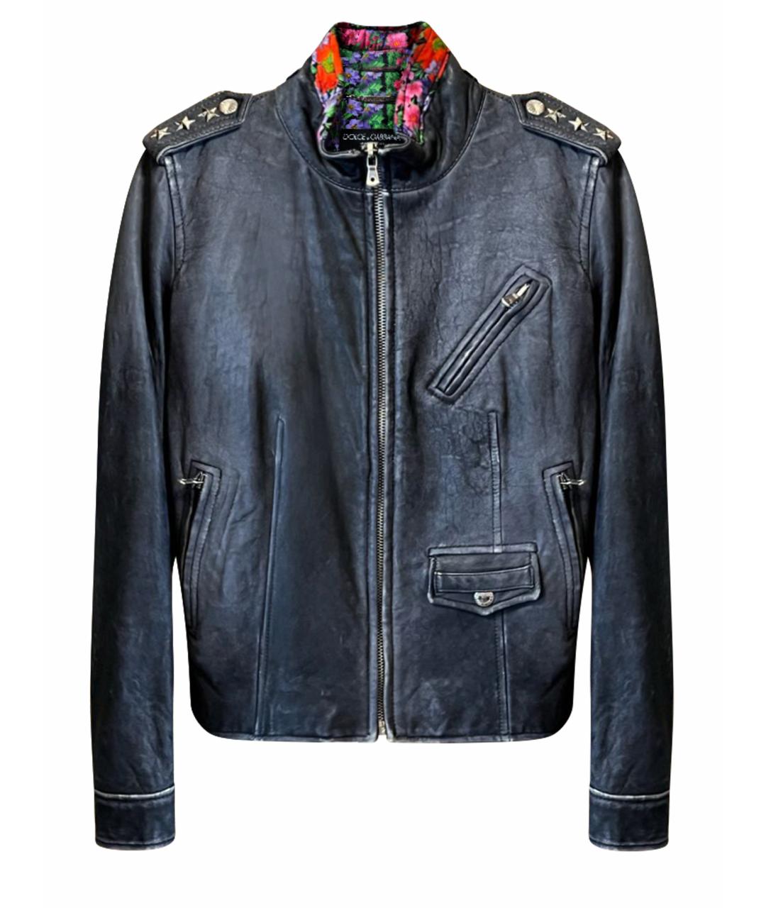 DOLCE&GABBANA Серый кожаный жакет/пиджак, фото 1