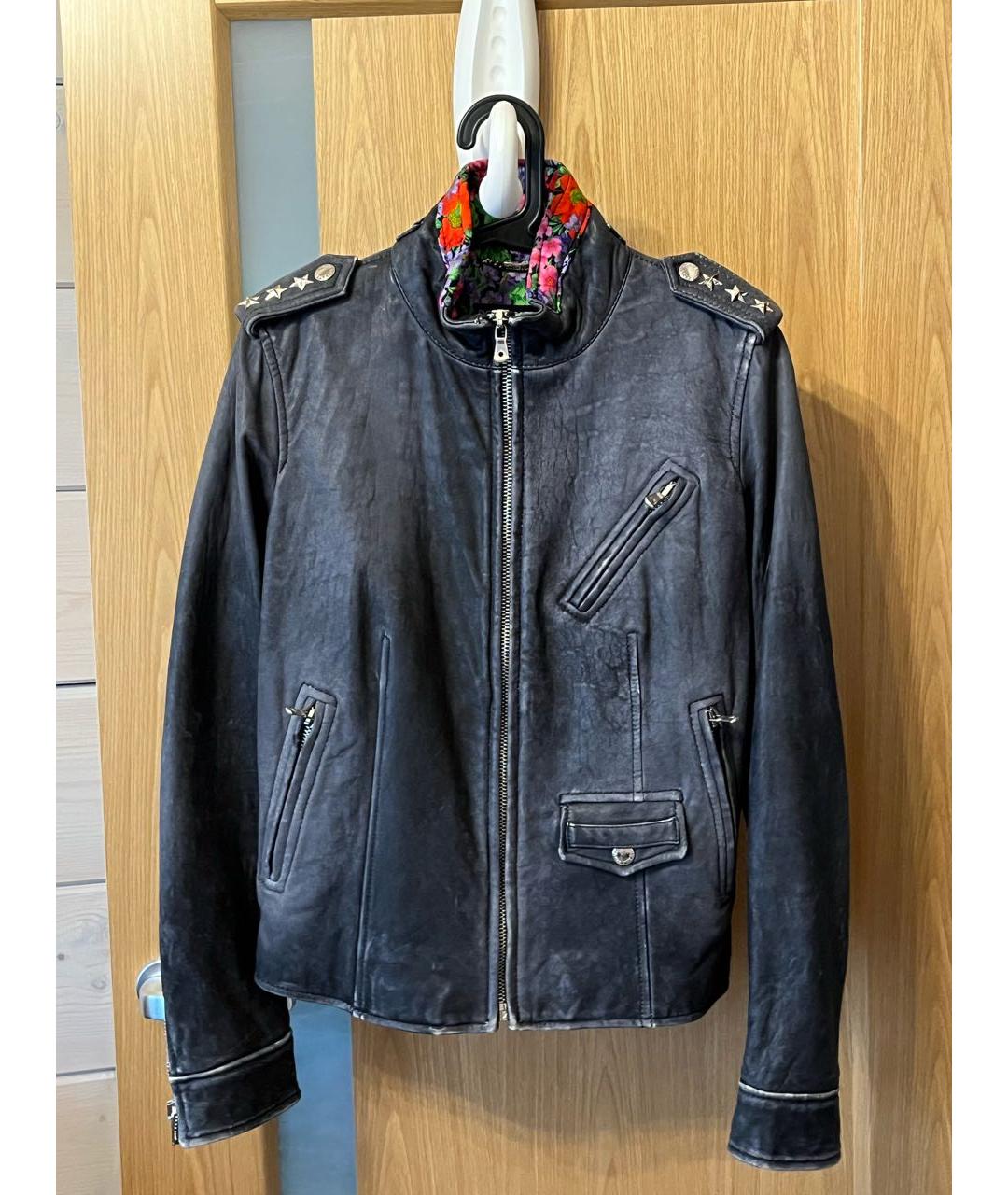 DOLCE&GABBANA Серый кожаный жакет/пиджак, фото 9