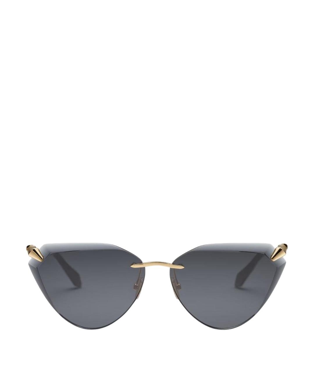 BVLGARI Золотые металлические солнцезащитные очки, фото 1