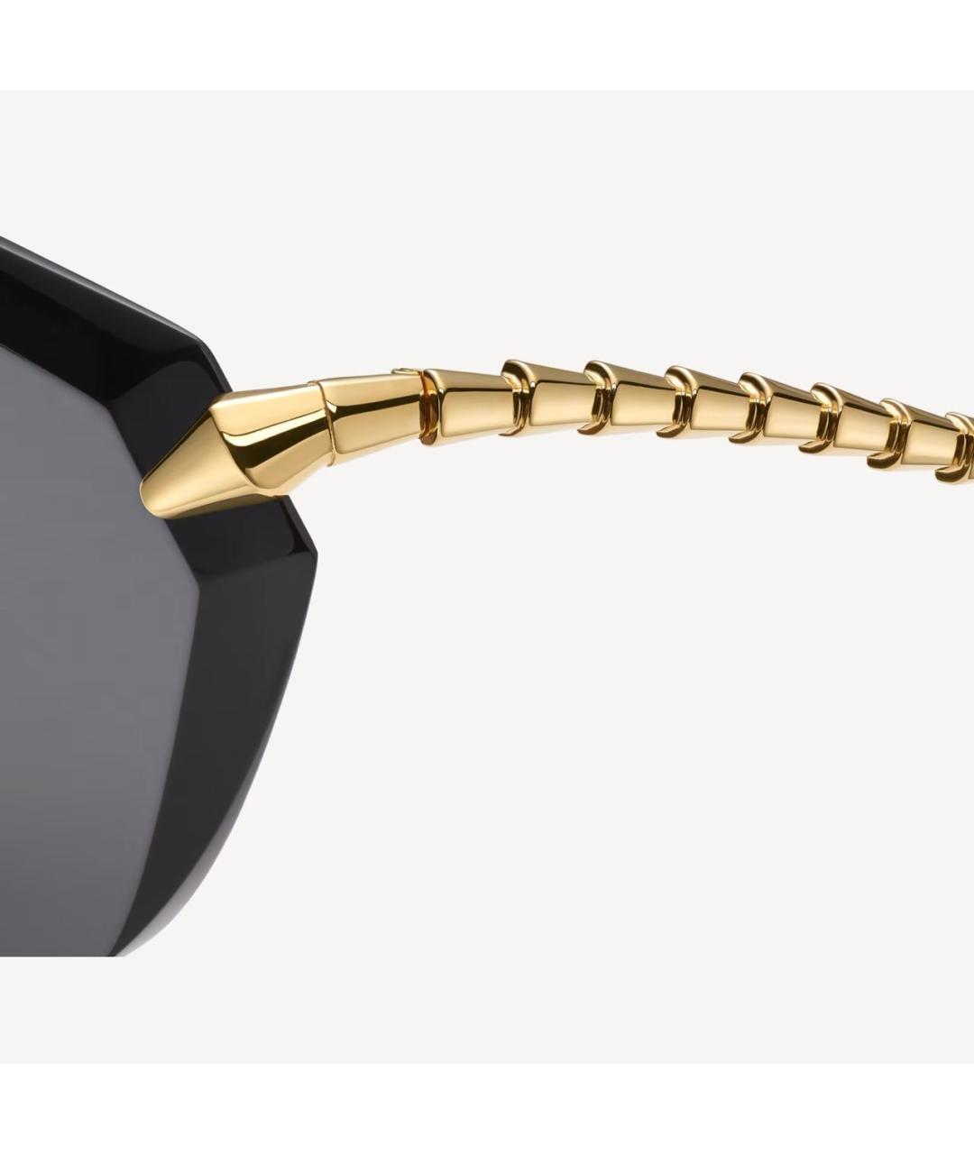 BVLGARI Золотые металлические солнцезащитные очки, фото 3