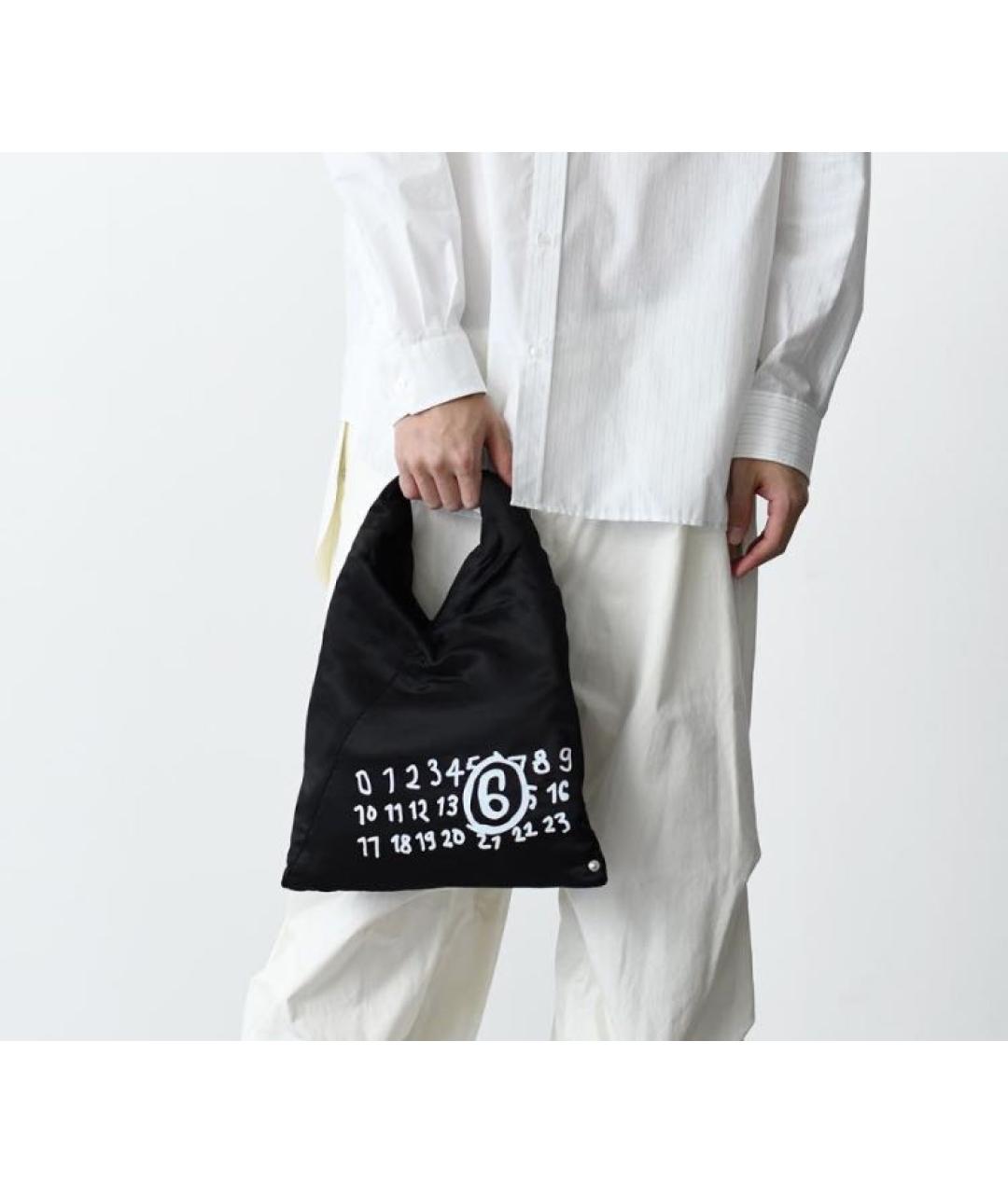 MM6 MAISON MARGIELA Черная синтетическая сумка тоут, фото 8