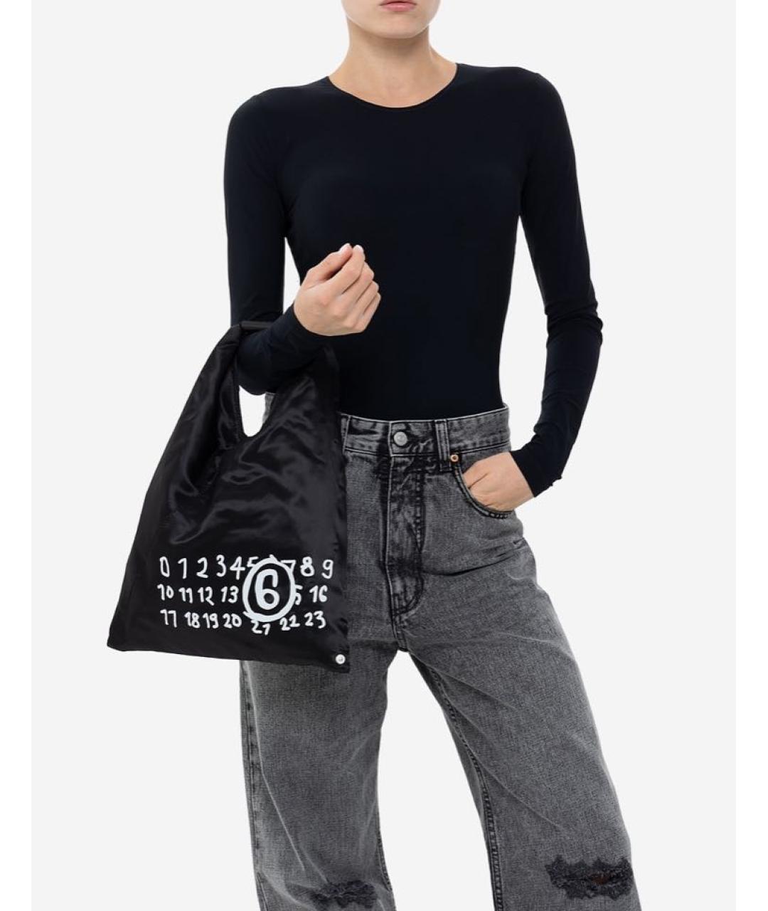 MM6 MAISON MARGIELA Черная синтетическая сумка тоут, фото 4