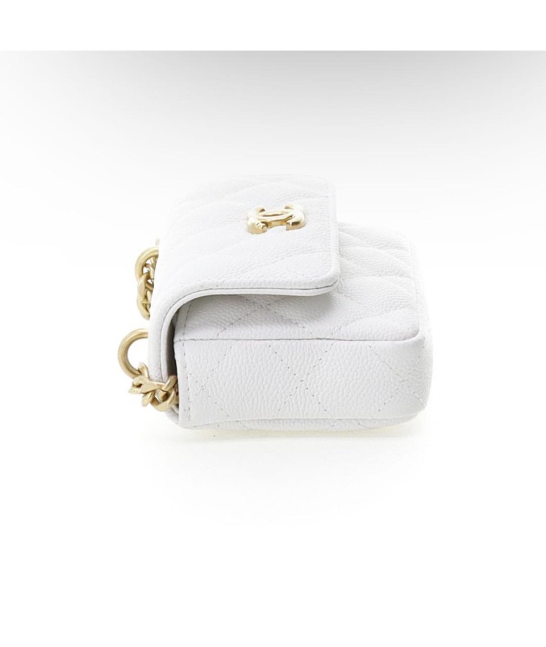CHANEL Белая кожаная сумка через плечо, фото 4
