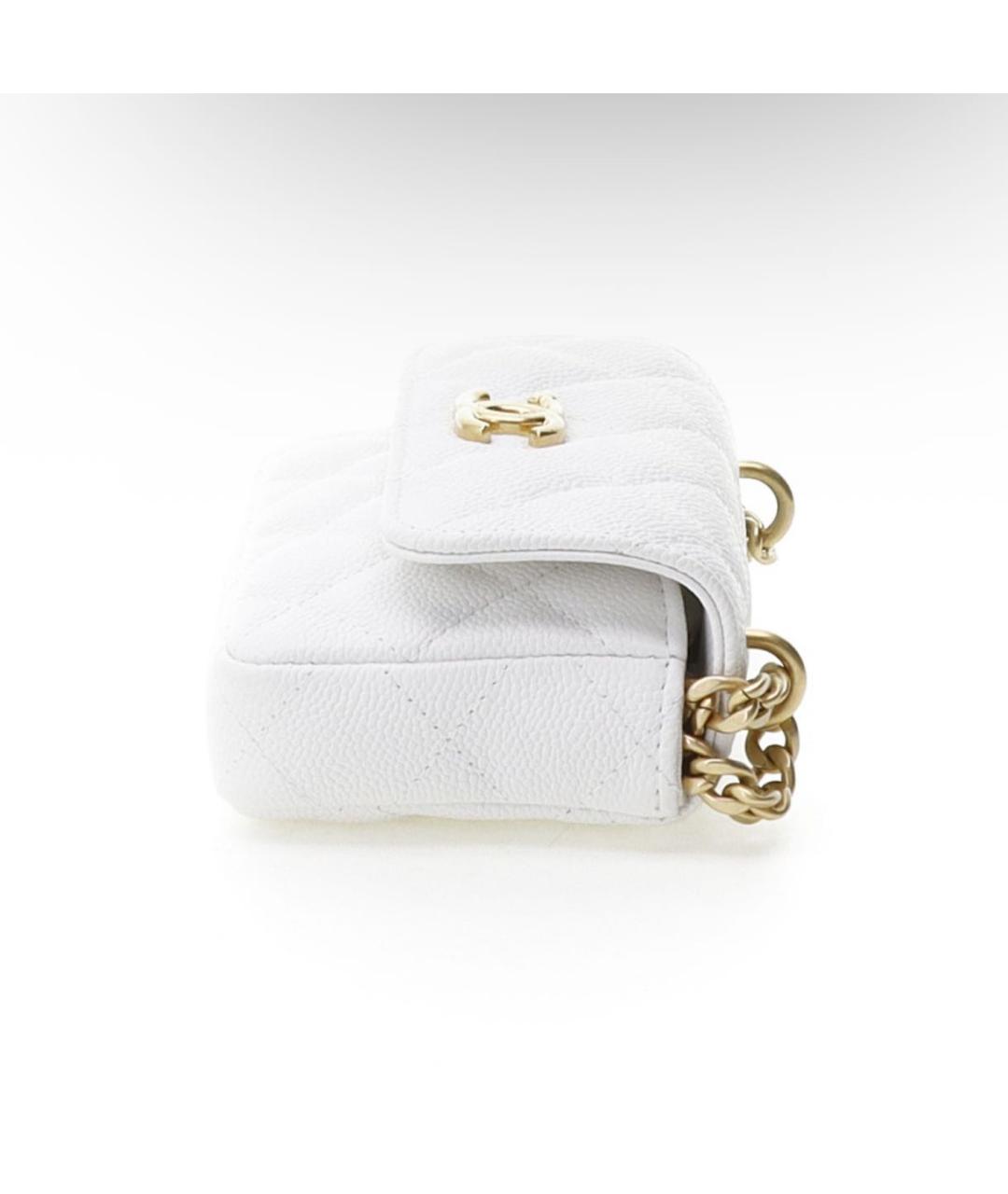 CHANEL Белая кожаная сумка через плечо, фото 6