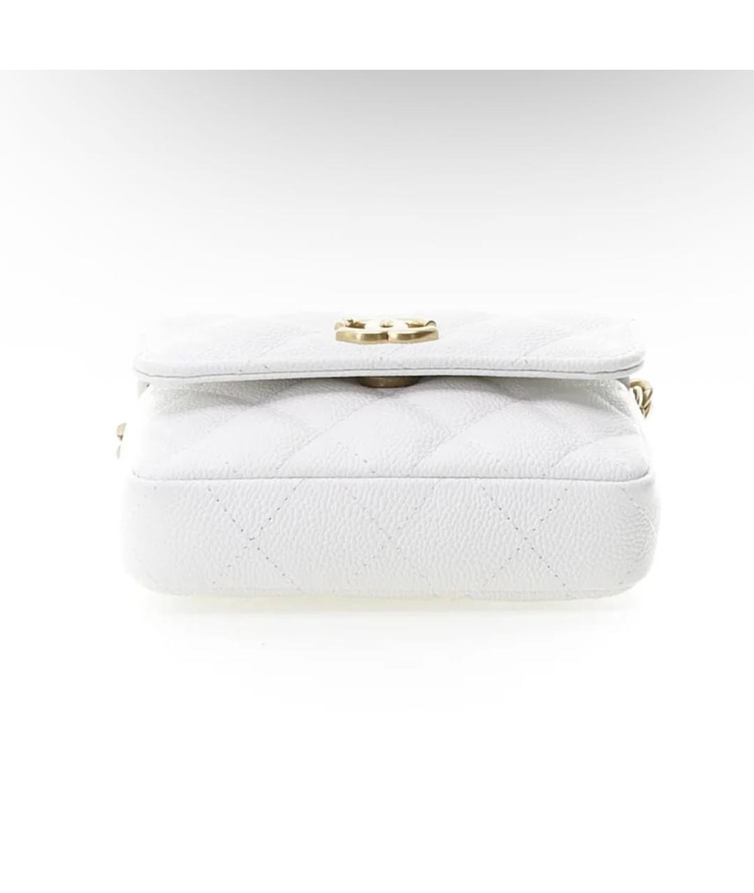 CHANEL Белая кожаная сумка через плечо, фото 3