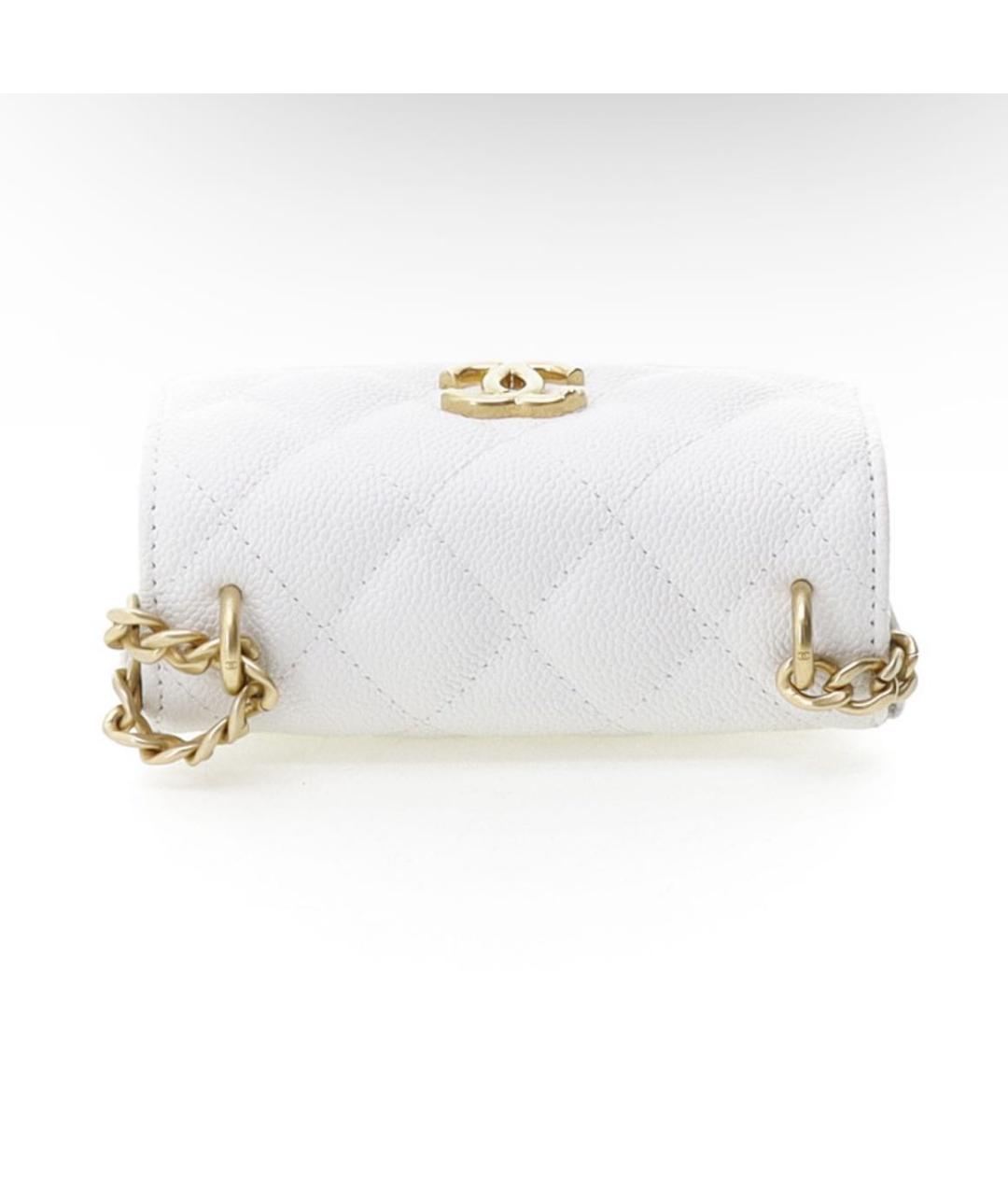 CHANEL Белая кожаная сумка через плечо, фото 5