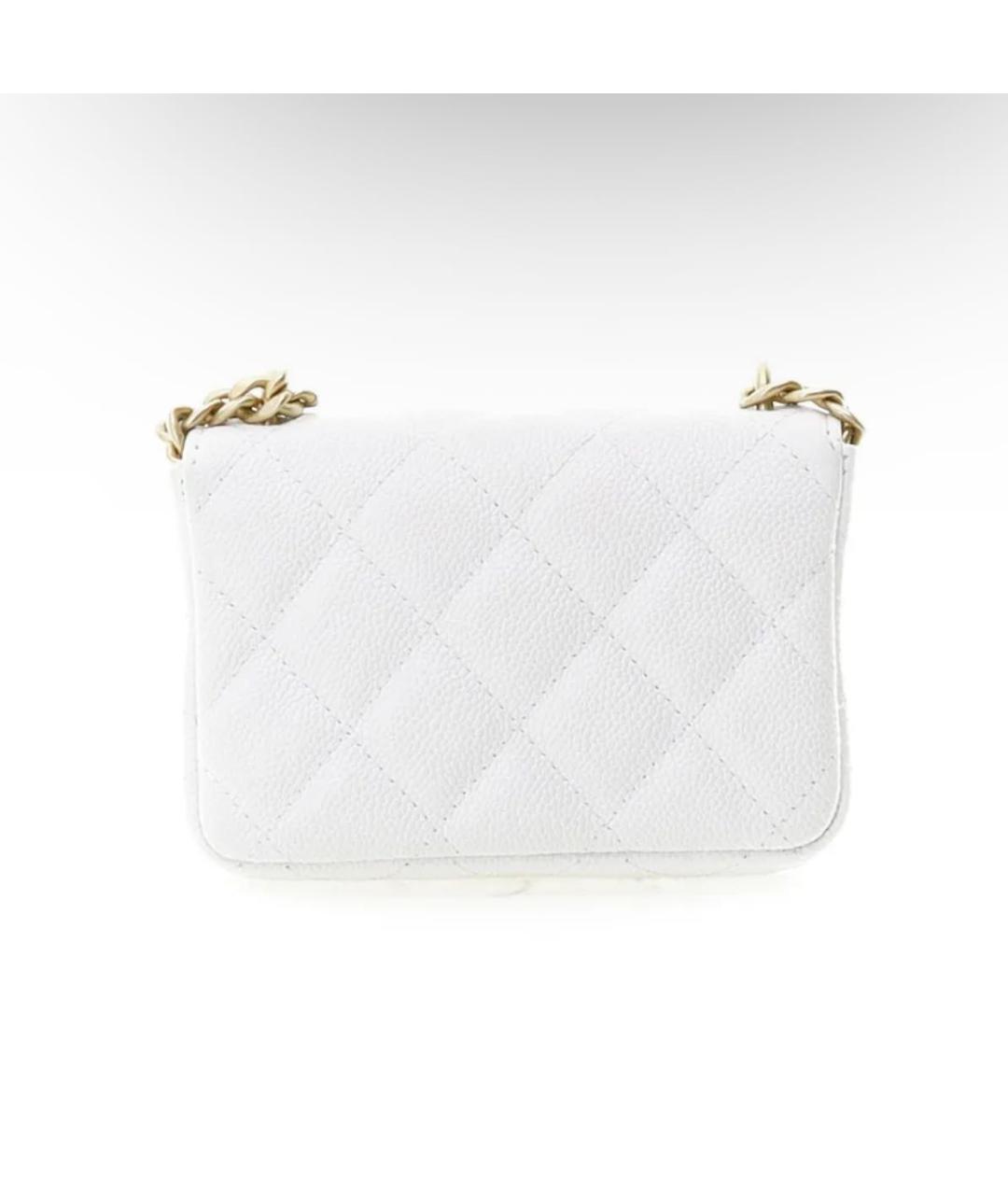 CHANEL Белая кожаная сумка через плечо, фото 7