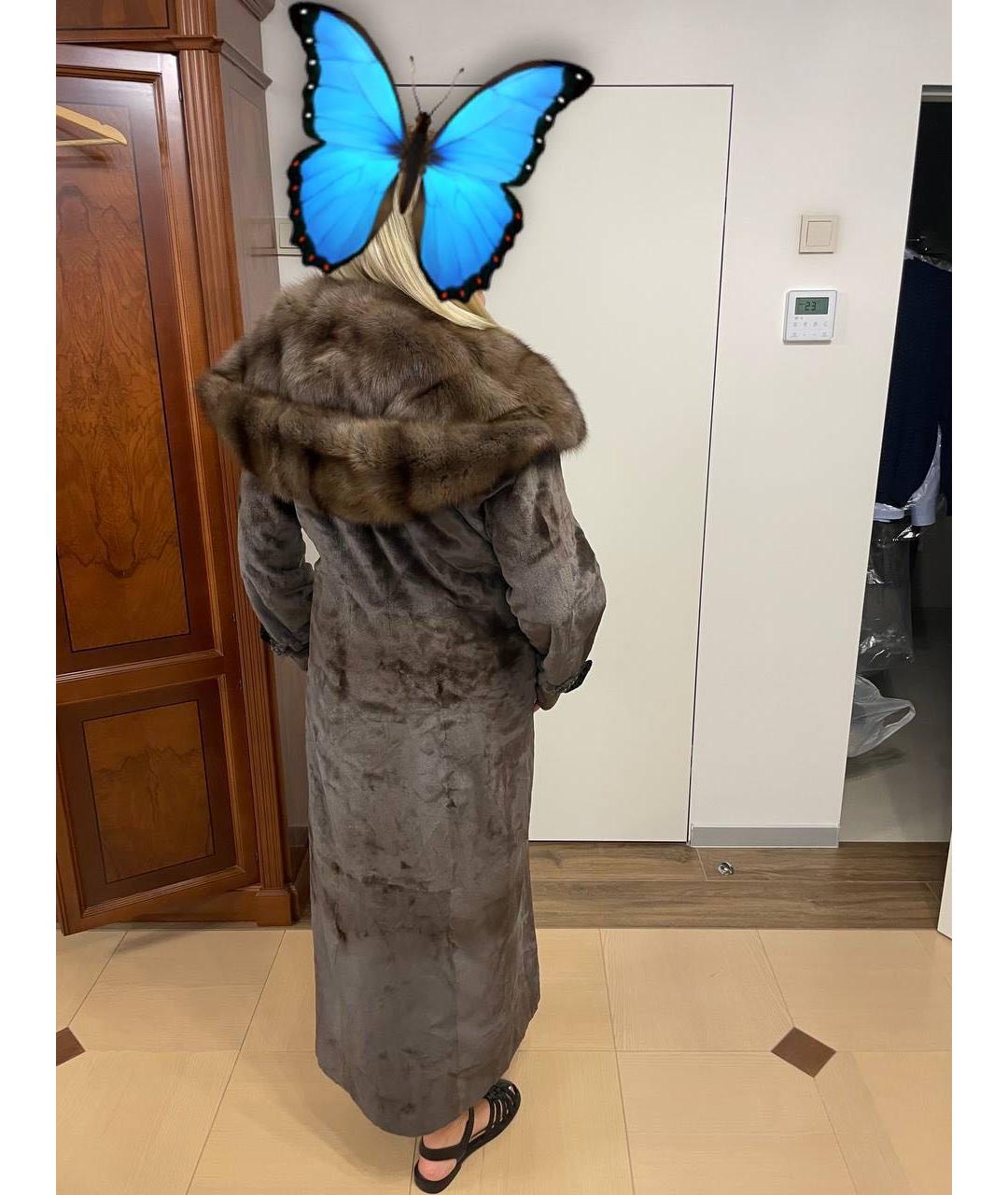 RINDI Серая меховая шуба, фото 8