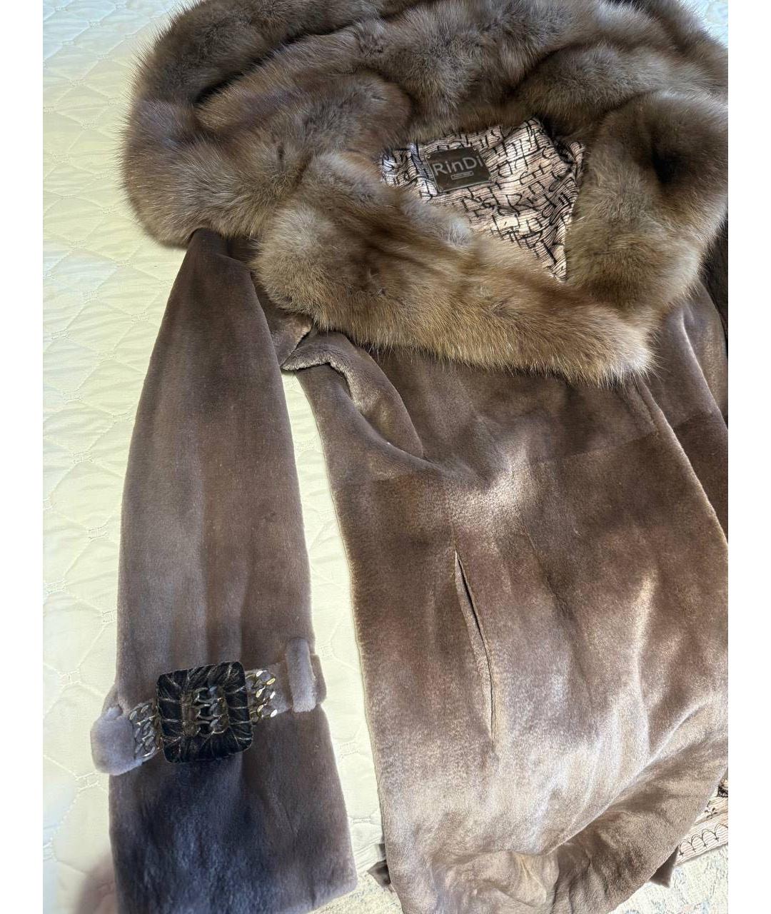 RINDI Серая меховая шуба, фото 3