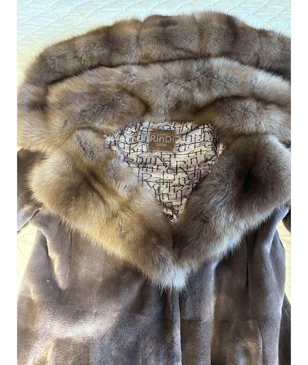 RINDI Серая меховая шуба, фото 4