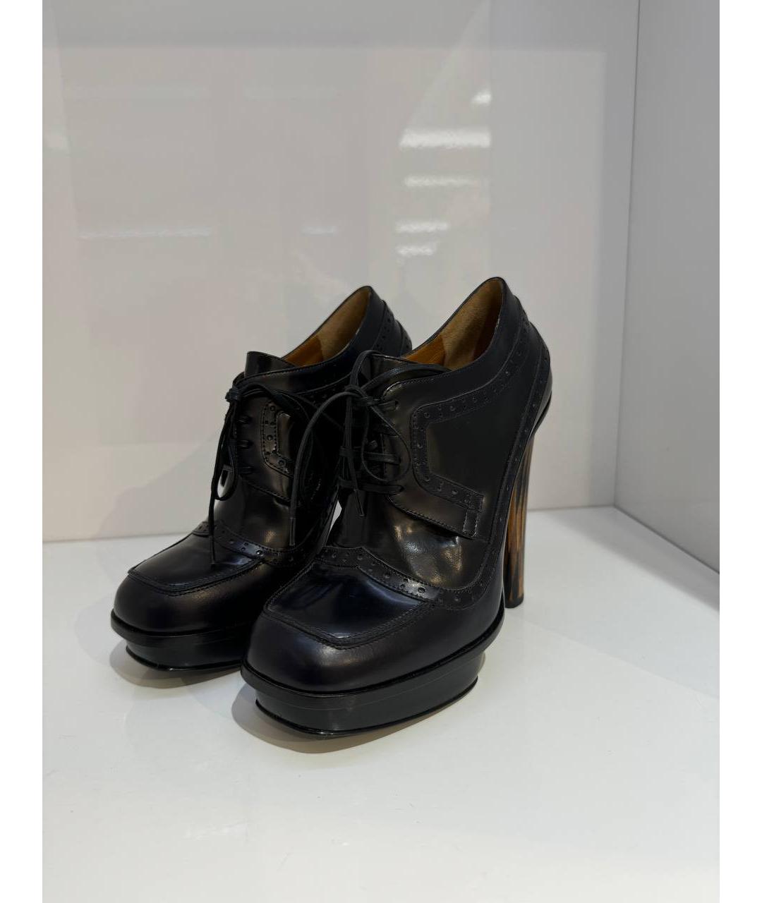 FENDI Черные кожаные ботинки, фото 3