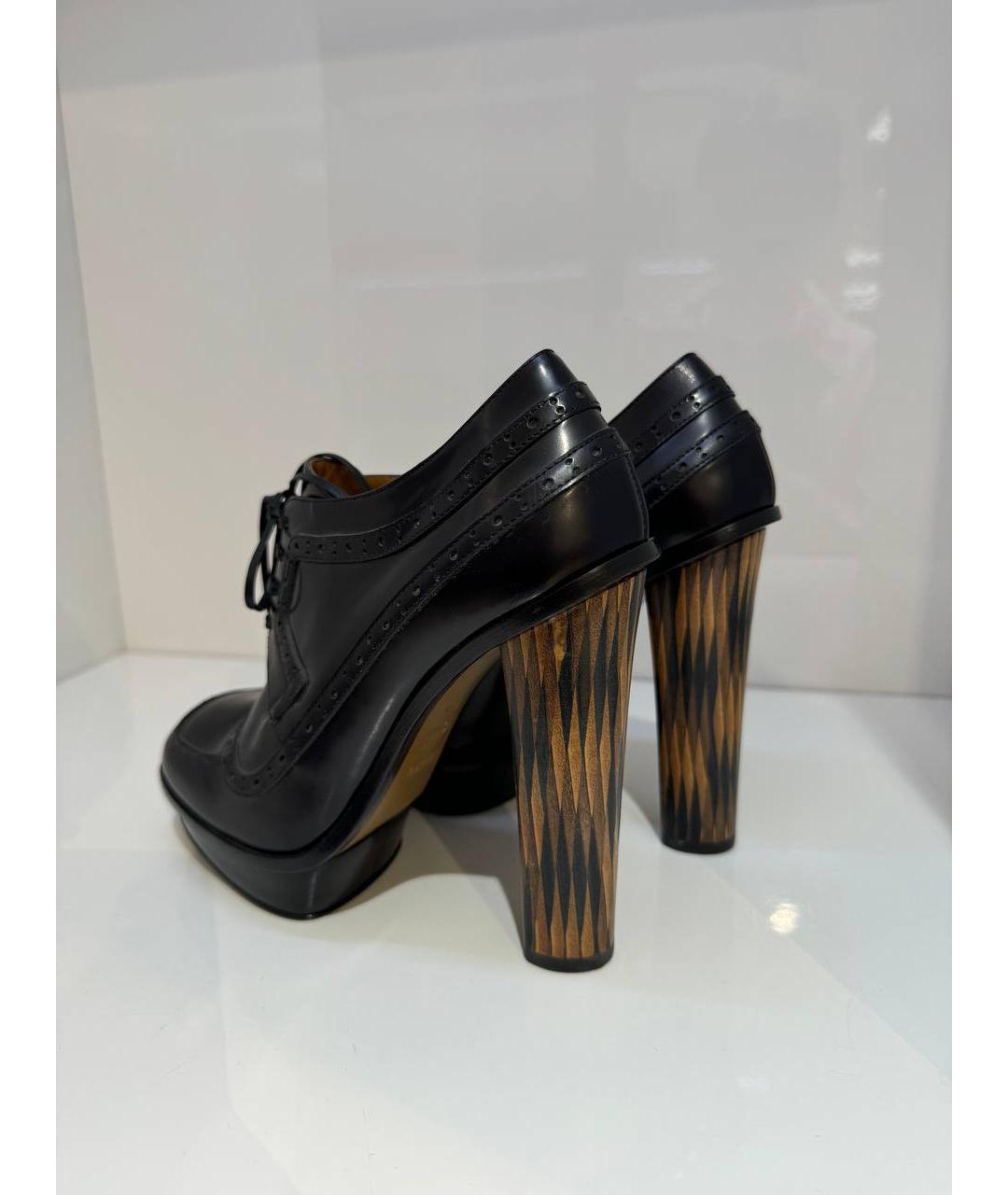 FENDI Черные кожаные ботинки, фото 2