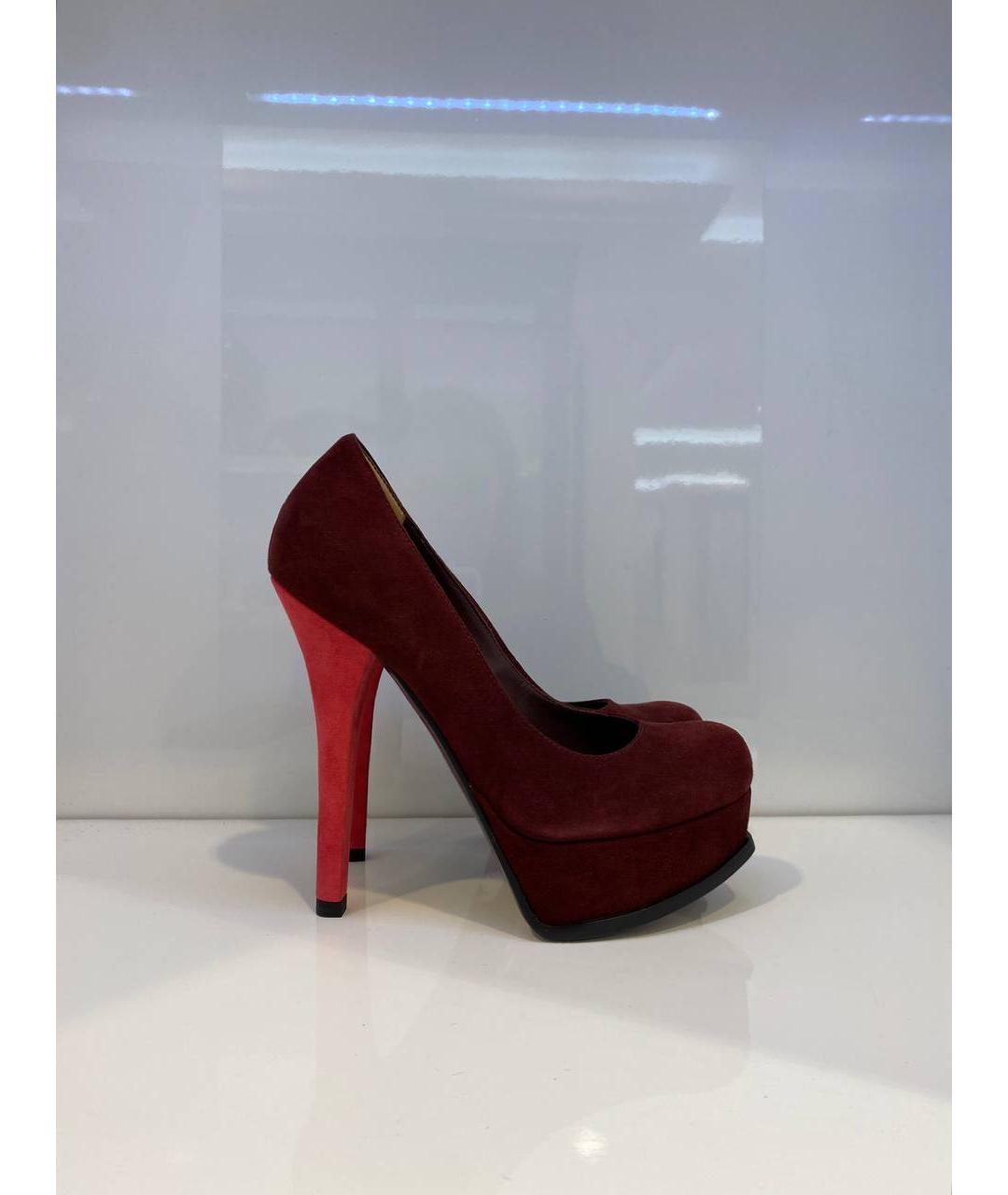 FENDI Красные замшевые туфли, фото 4