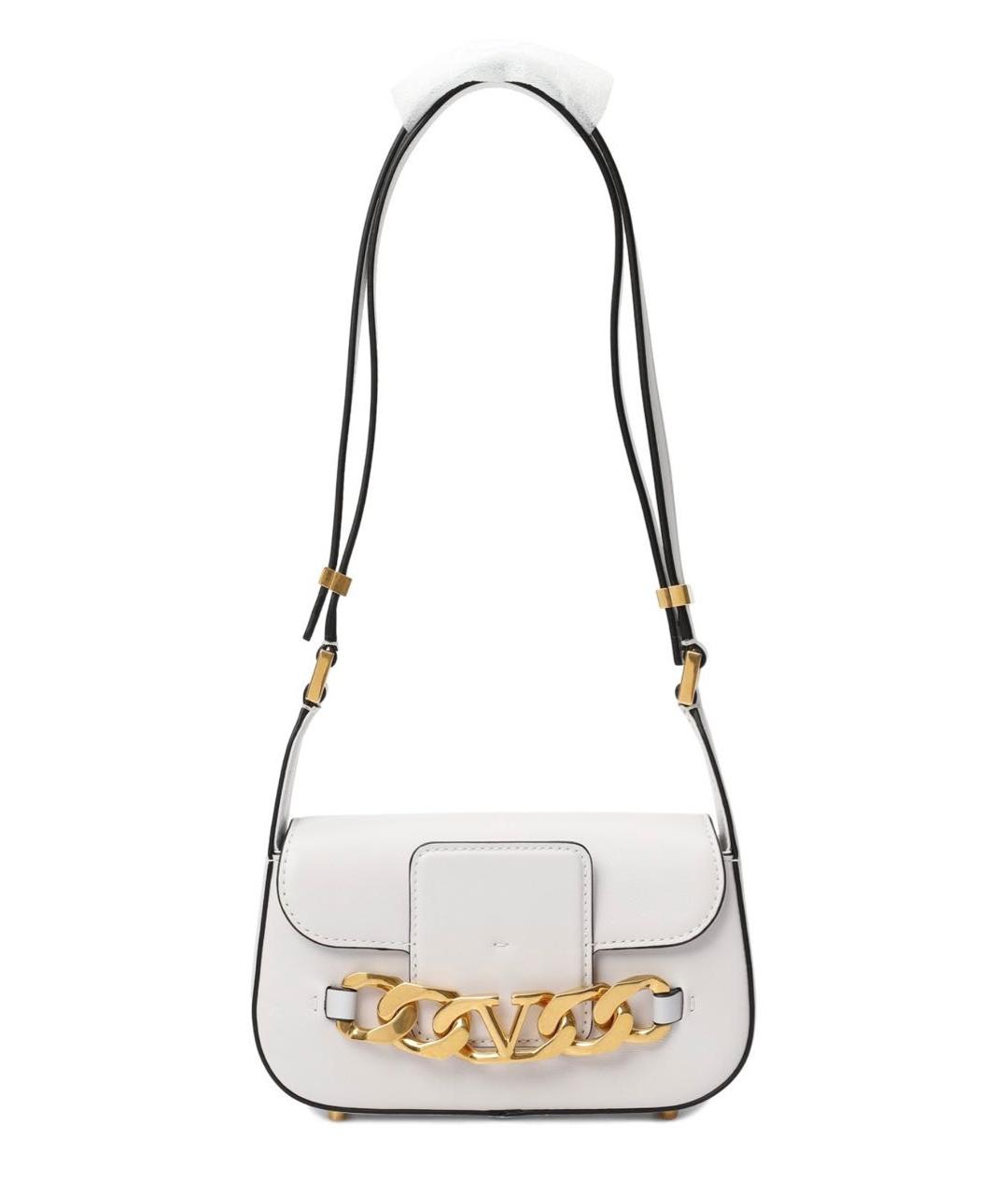 VALENTINO Белая кожаная сумка через плечо, фото 1