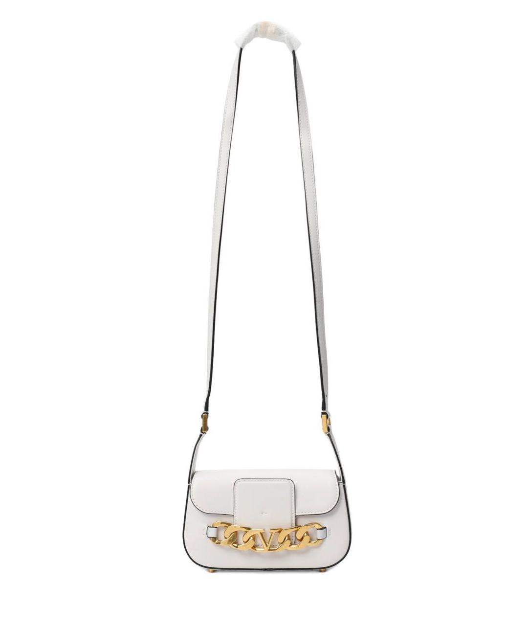 VALENTINO Белая кожаная сумка через плечо, фото 7